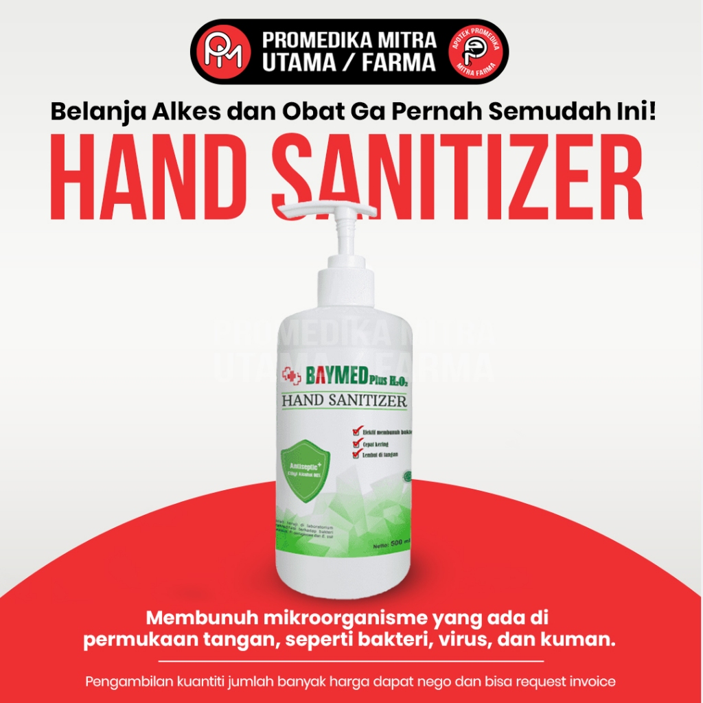 BAYMED Plus H2O2 500ml Hand Sanitizer Efektif untuk Kebersihan Tangan