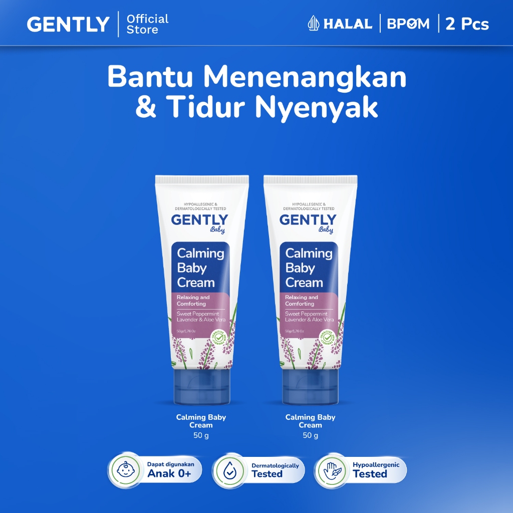 GENTLY Baby Calming Baby Cream Paket 2 pcs  | Krim untuk Bayi Newborn - Perlengkapan Bayi Baru Lahir