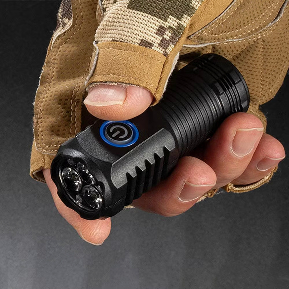 Senter Mini Charger 3 Mata 4 Mode LED Lampu SWAT Outdoor Lumens Super Terang Multifungsi