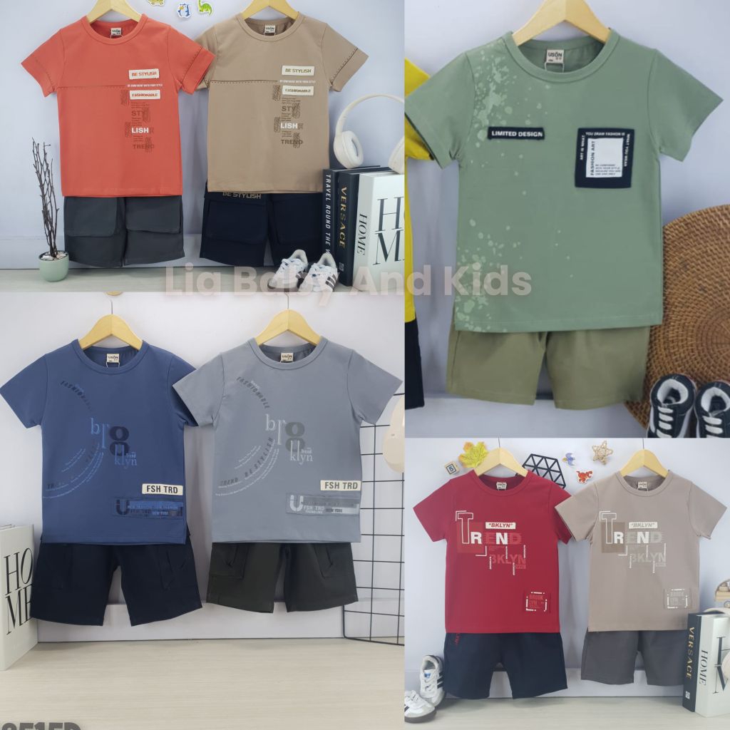 SIZE 140-170 SETELAN USON CELANA KATUN ANAK COWOK SKT