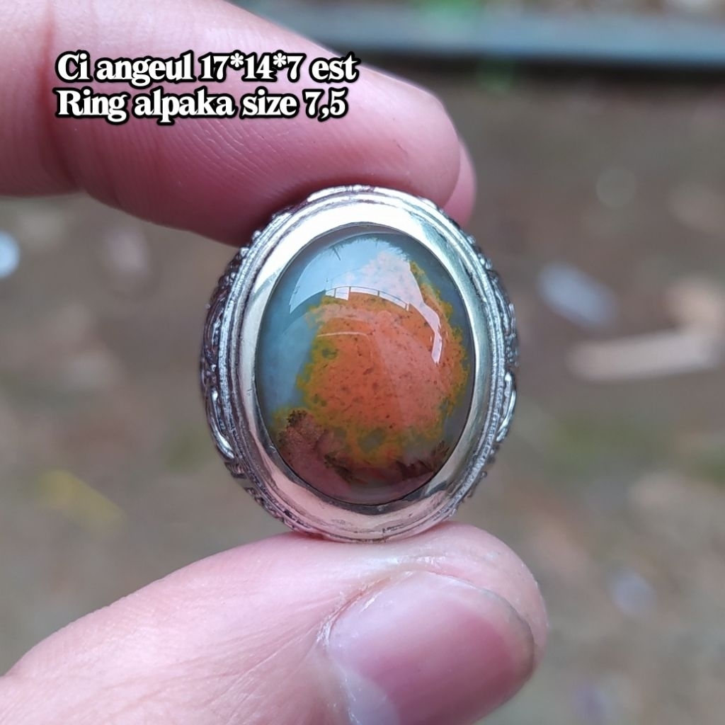(TERMURAH) Cincin Batu Akik Pancawarna Garut Ci Angeul Joren