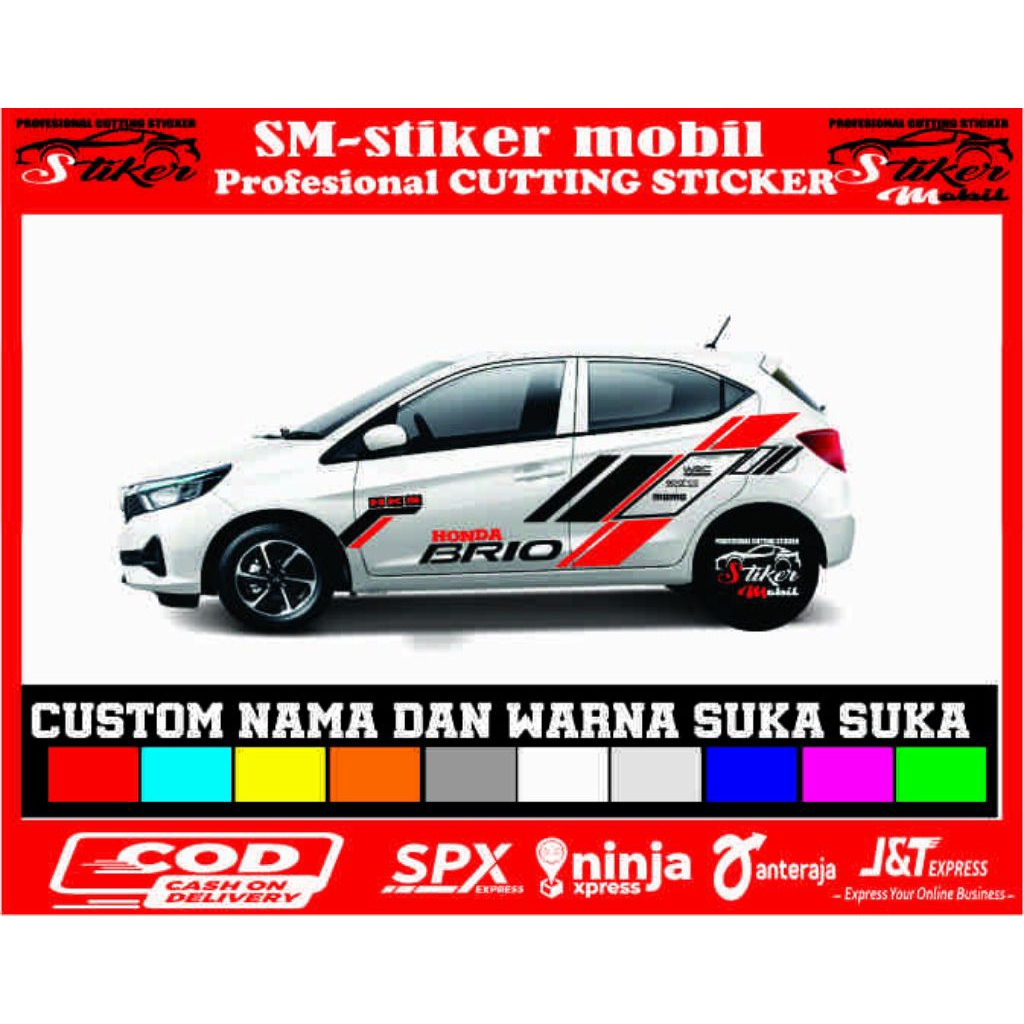 promo 1set kanan kiri stiker mobil brio satya stiker variasi mobil brio sticker car