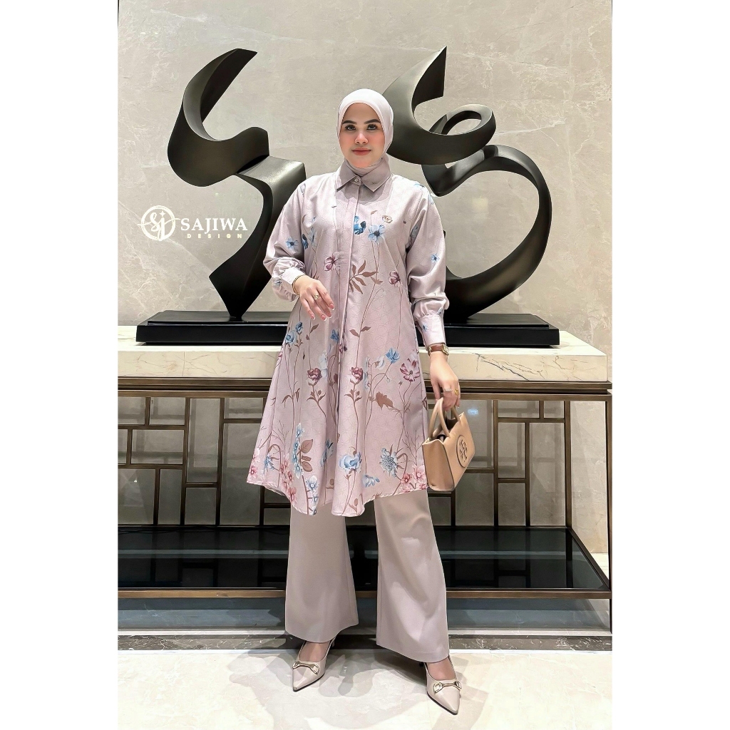 Sajiwa tunik katun silk motif printing premium motif terbaru Sajiwa Design