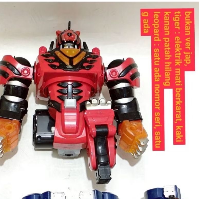 Minus bandai power rangers jungle fury geki touja geki jaguar tiger gekiranger megazord zord action 