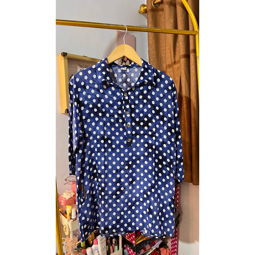 Preloved Tunik wanita polkadot