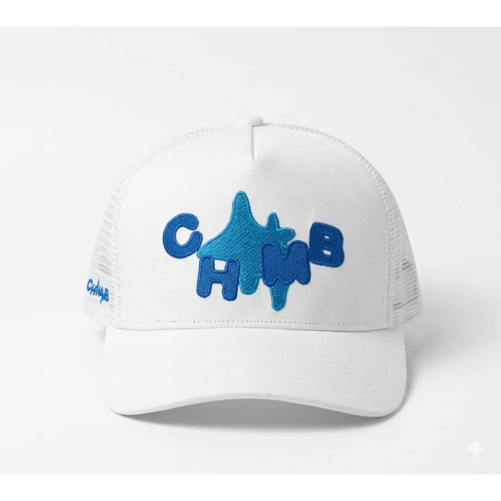 Trucker Hat Chambredelavain - Topi Jaring Pria Wanita Putih Dengan Logo Keren