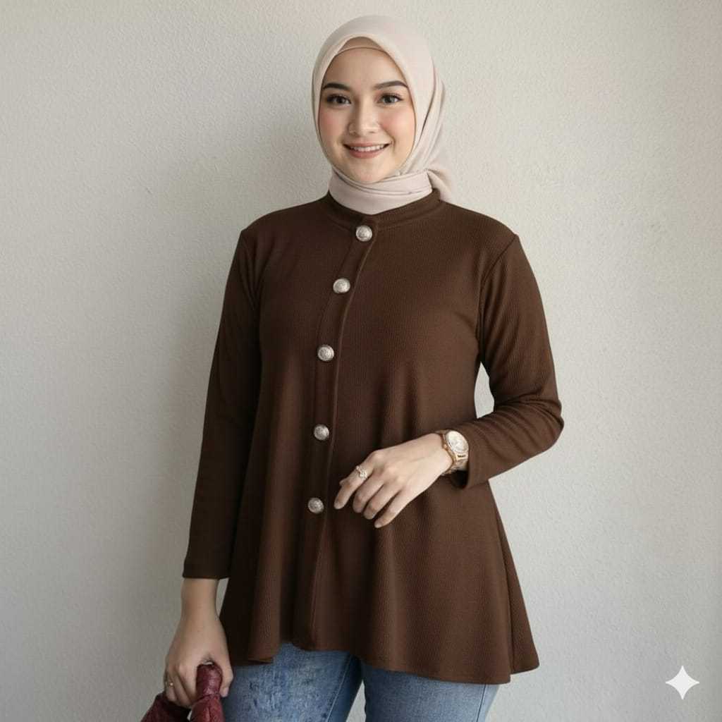 TIARA BLUES WANITA SUPER JUMBO BAHAN KNIT RIB SUPER MUAT SAMPAI BB 120