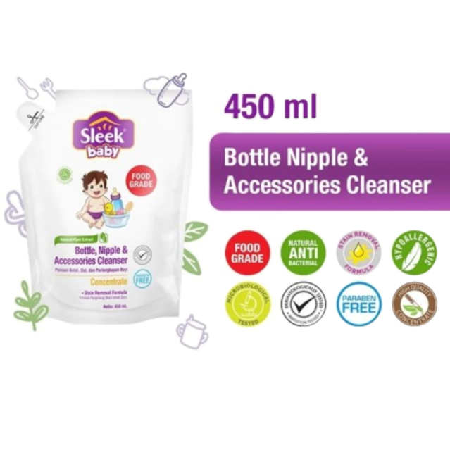 Sleek Sabun Cuci Botol 450ml Refill / Sleek Sabun Cuci Botol Kemasan Refill 450ml / Sabun Cuci Botol