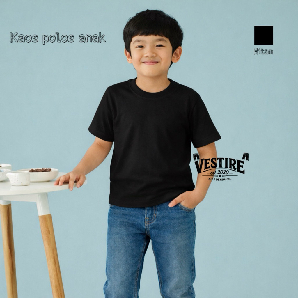 VESTIRE - kaos polos anak 1-12 tahun | kaos polos anak | kaos anak adem | kaos anak premium | kaos p