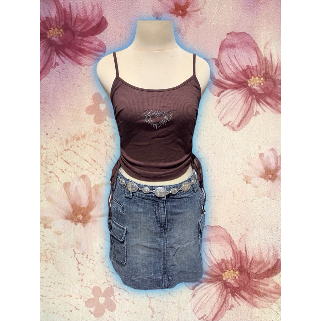 (PRELOVED) midi jeans skirt y2k