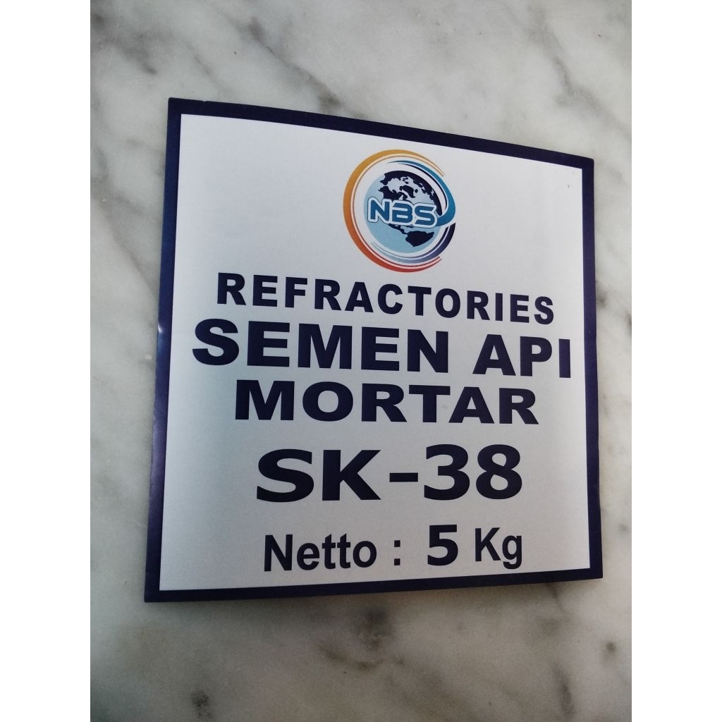 Semen Mortar SK-38, titik lebur 1850°c, eceran per 5kg, Khusus untuk pemasangan bata api
