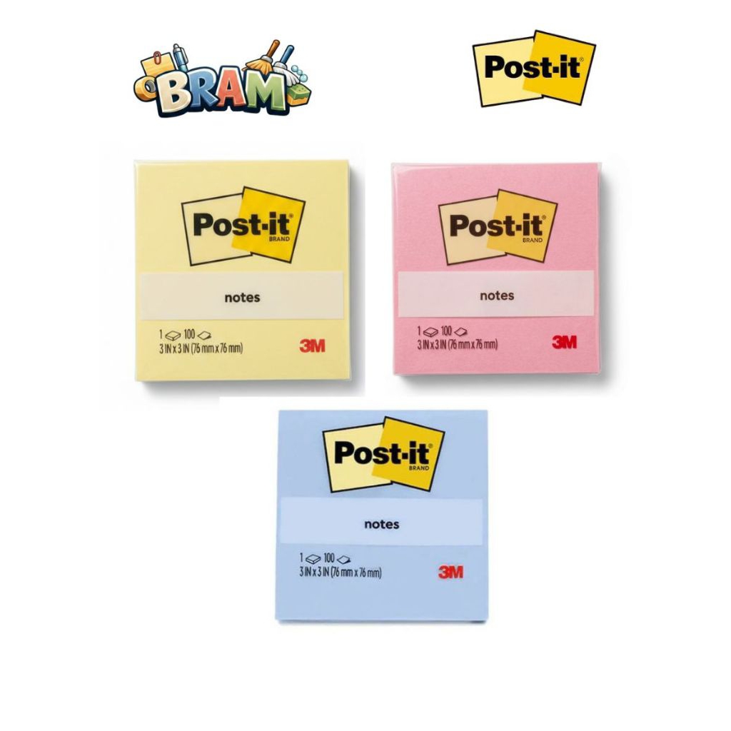 Post it 654 yellow , Post it 654 pink , Post it 654 Blue