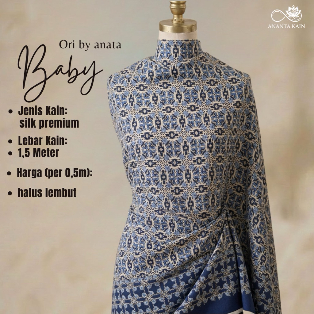 kain silk premium motif batik - kain satin silk motif