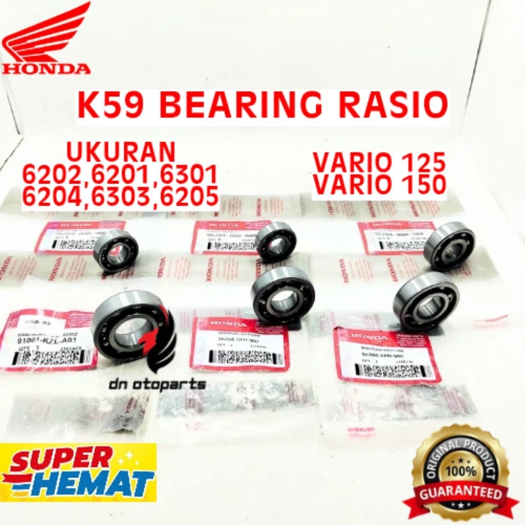 BEARING RASIO ORIGINAL HONDA KODE K59, BEARING RASIO VARIO 125, BEARING RASIO VARIO 150