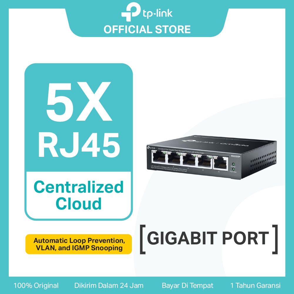 TP-Link Omada ES205G | 5-Port Gigabit | Easy Managed Switch | Centralized Cloud Management
