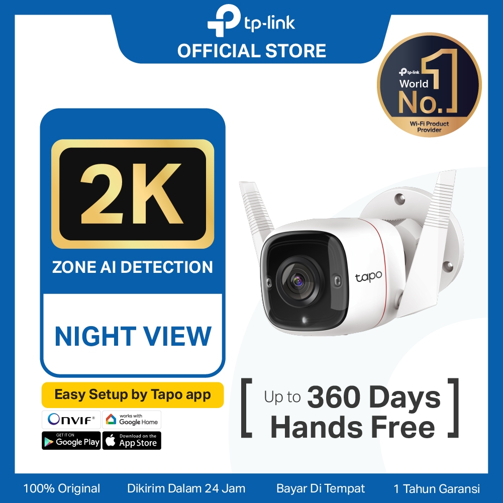 TP-Link Tapo C310/C320WS/C325WB Outdoor 2K 3MP HD Wi-Fi CCTV Camera  Certification-IP66 Weatherproof