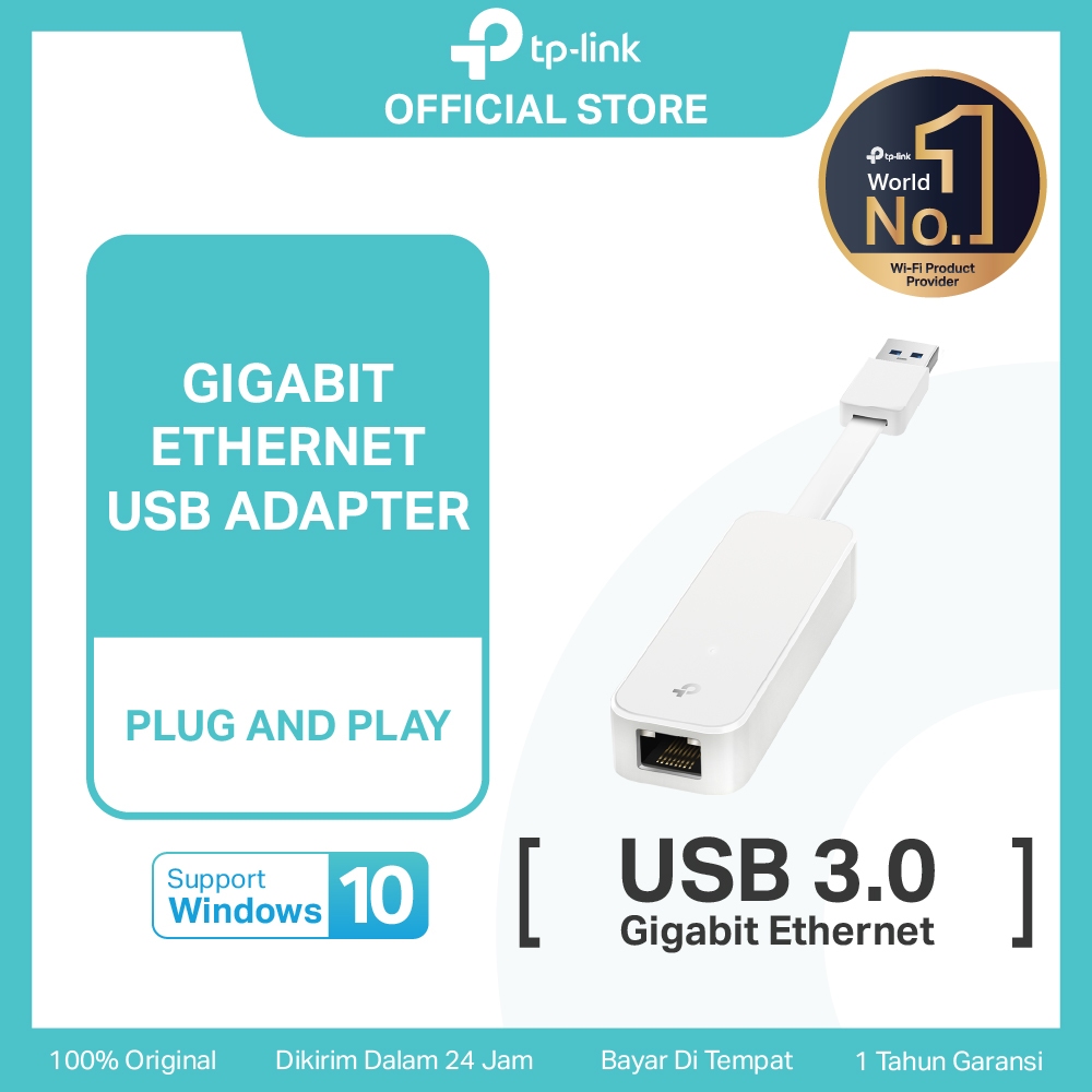 TP-Link UE300 | Gigabit Ethernet Network Adapter | USB 3.0  | LAN RJ45 Adapter | Ethernet Converter