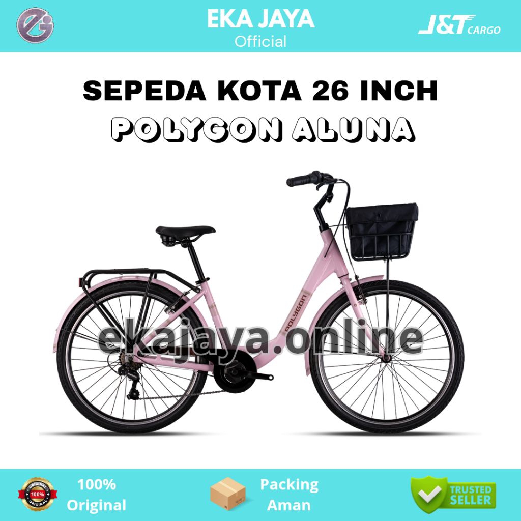 Sepeda Kota Keranjang Perempuan Ukuran 26 Inch POLYGON ALUNA