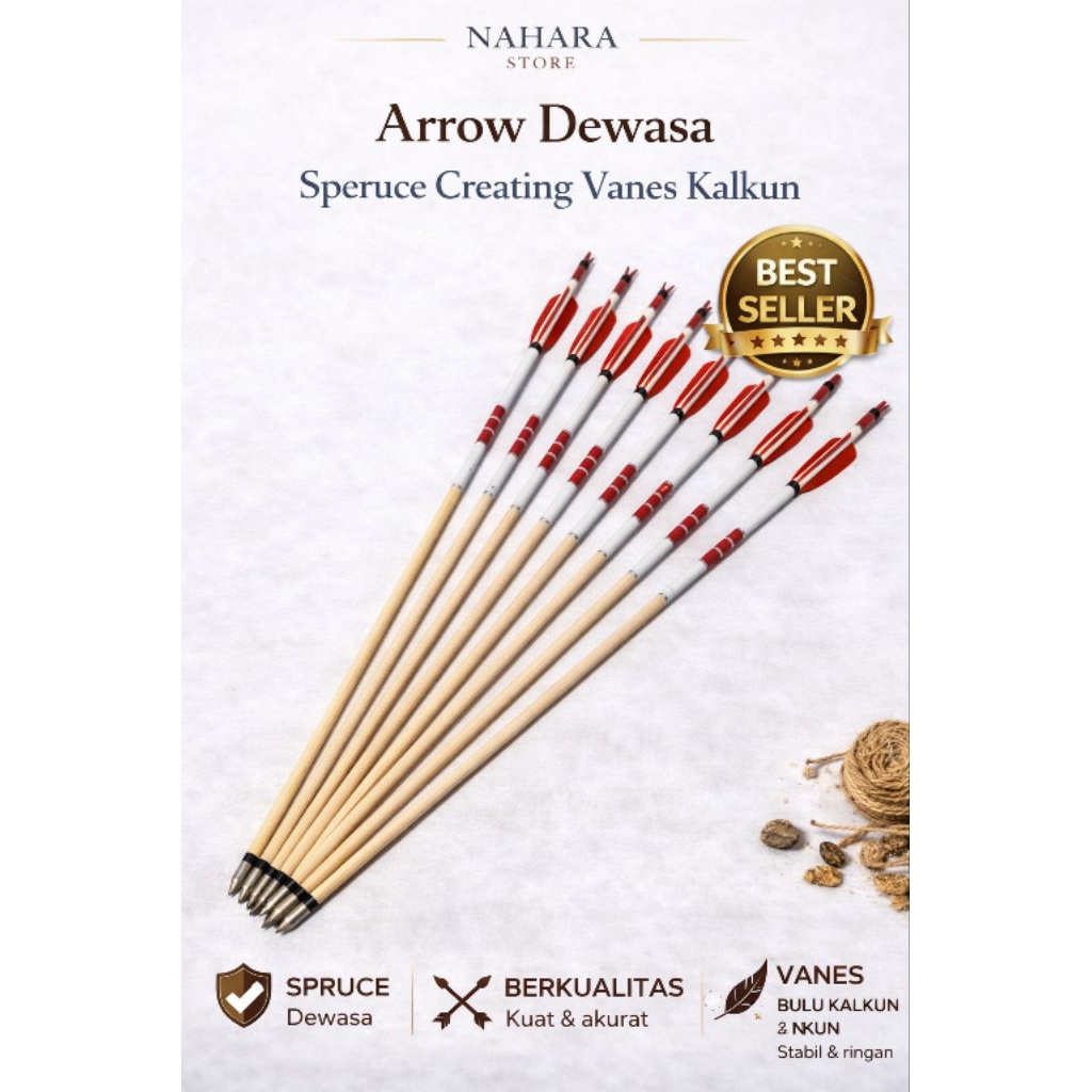 Arrow Dewasa Speruce Cresting Vanes Kalkun Import / 6 Pcs
