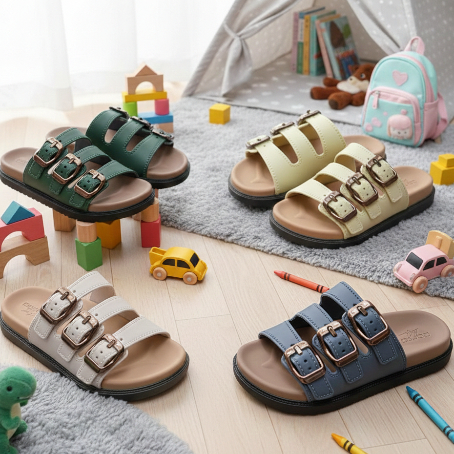 Porto Sandal Anak Ollie - Sendal Anak Cewek Cowok Anti Slip Nyaman Dipakai Sehari-hari