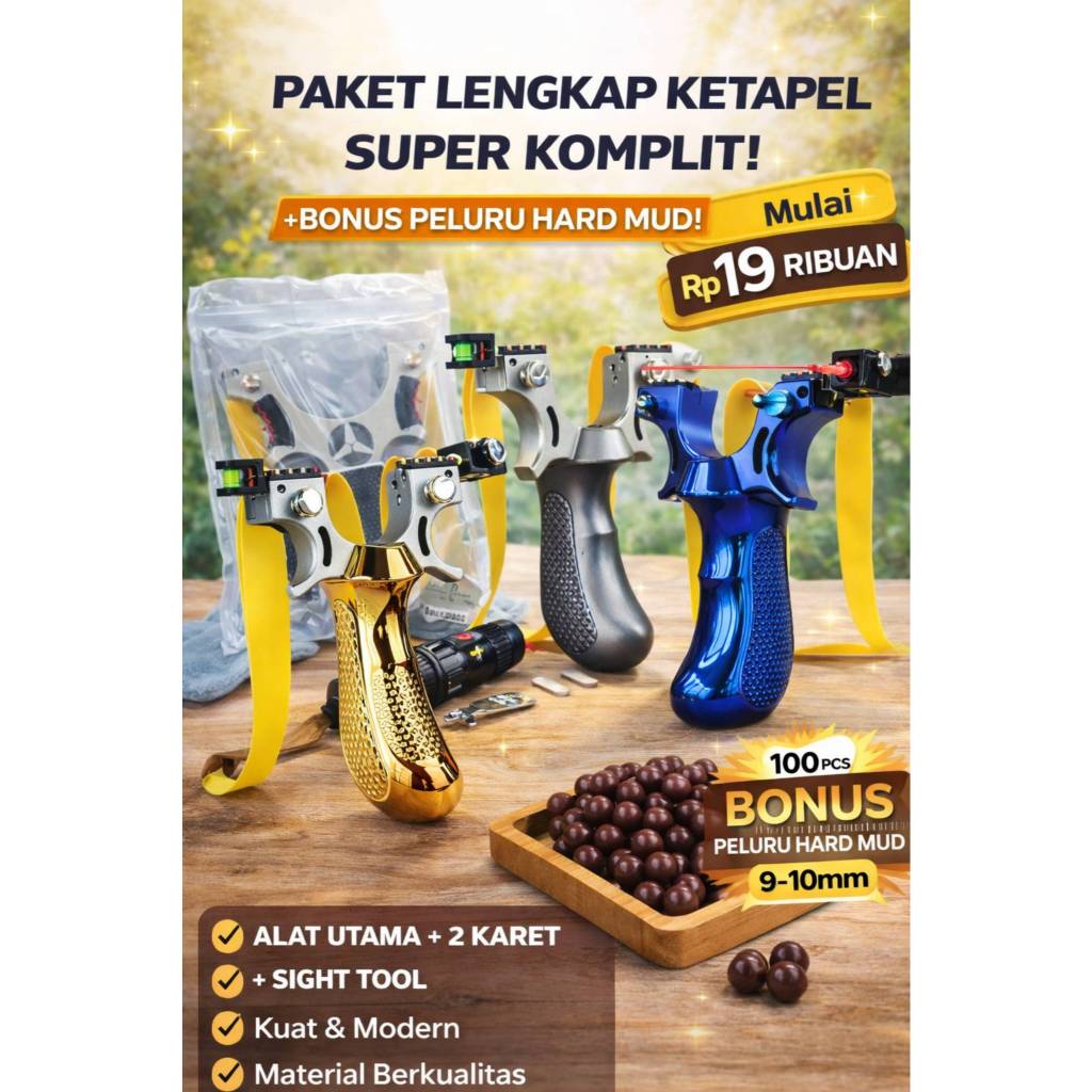 PAKET LENGKAP KETAPEL Big Power Ketapel Resin Ketapel Laser Sight Termurah Lengkap Dengan Peluru