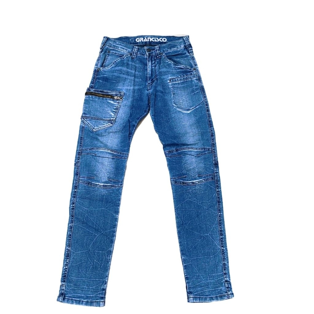 celana cargo bikers denim grancisco