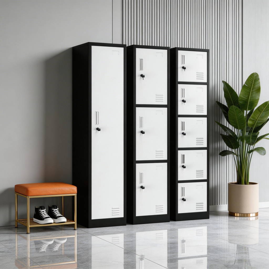 Lemari Loker Besi Pakaian 1-6 Pintu Lemari Arsip Serbaguna Kantor Loker