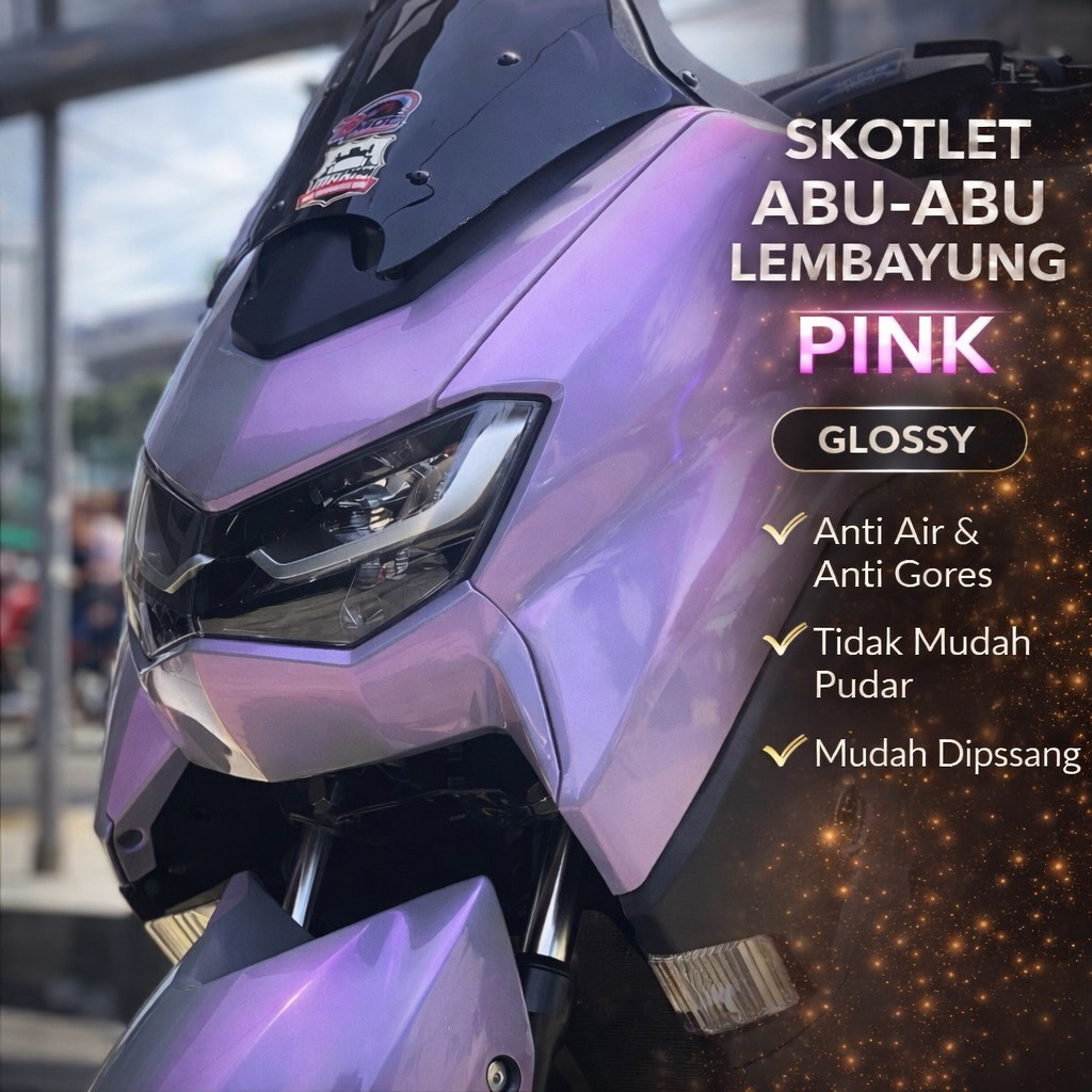 Skotlet Sticker Abu Lembayung Volcano Grey Glossy Premium 50cm Motor Mobil Anti Gores Waterproof