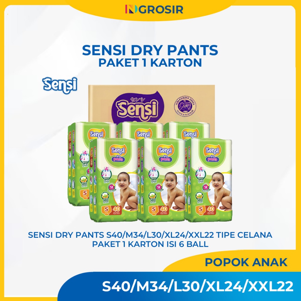 Sensi Dry Pants S40/M34/L30/XL24/XXL22 Paket 1 Karton