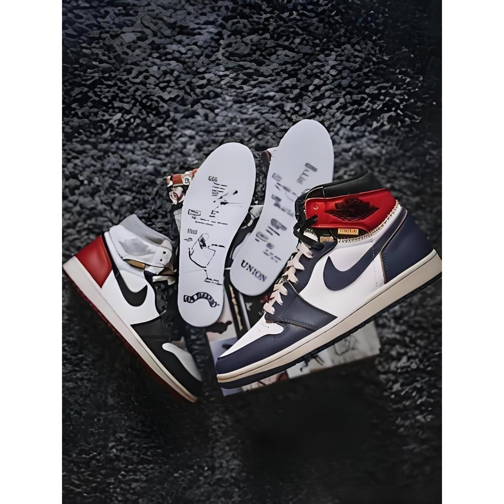 Sepatu Sneaker Pria Air Jordan 1 Retro High NRG Union LA Storm Blue BV1300-146