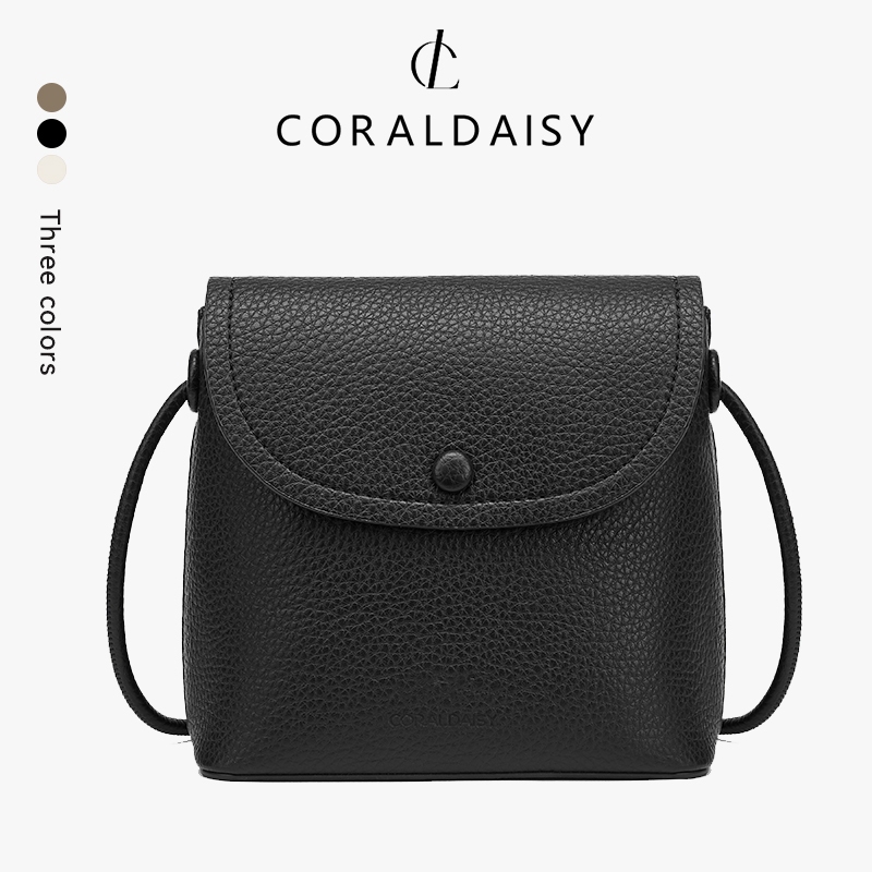 CORALDAISY Tas Wanita 2026 Tali Panjang Tas Selempang Solid Ritsleting Tas Bahu Kecil Ember Slingbag
