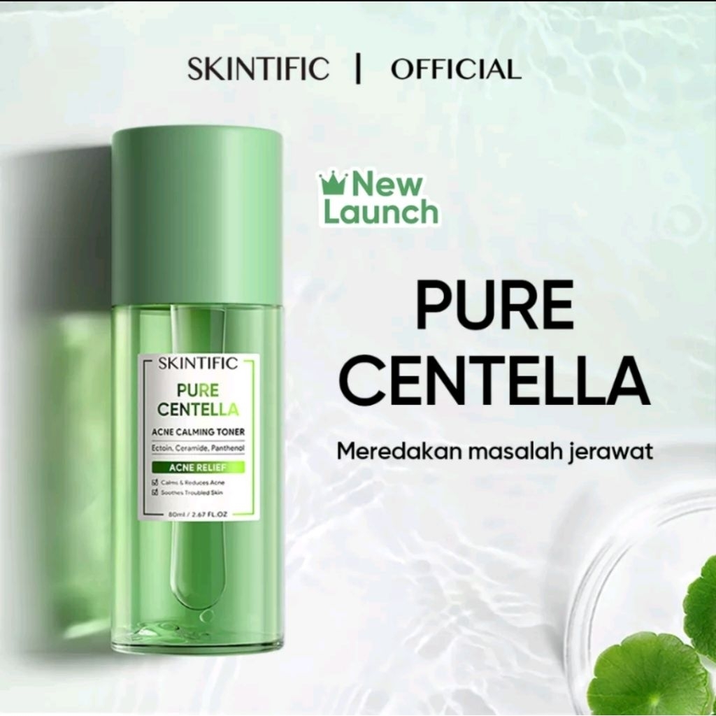 NED Skintific Toner Pure Centella Acne Calming Wajah Skintific 80ml - Menenangkan Kulit Berjerawat, 
