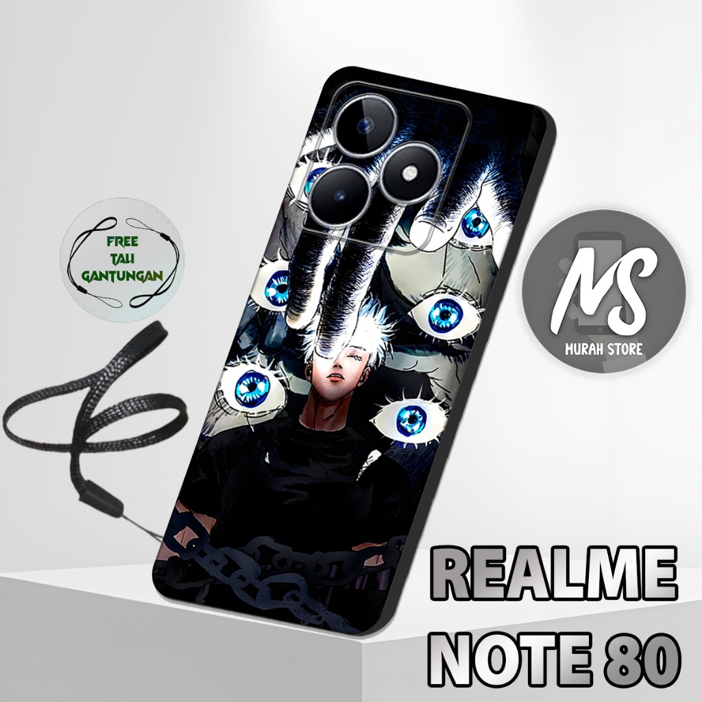 MS8/ Softcase Karet  REALME NOTE 80 + TALI GANTUNGAN HP / Motif Anime / Case Hp REALME NOTE 80 / Sil