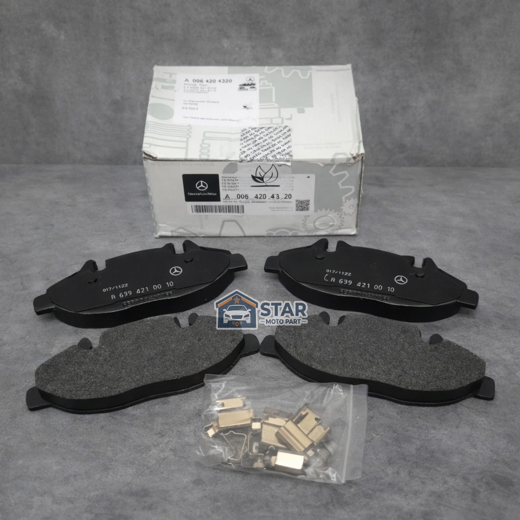 A0064204320 KAMPAS REM DEPAN W639 VITO VIANO / BRAKE PAD FRONT W639 VITO VIANO ORIGINAL MERCEDES BEN