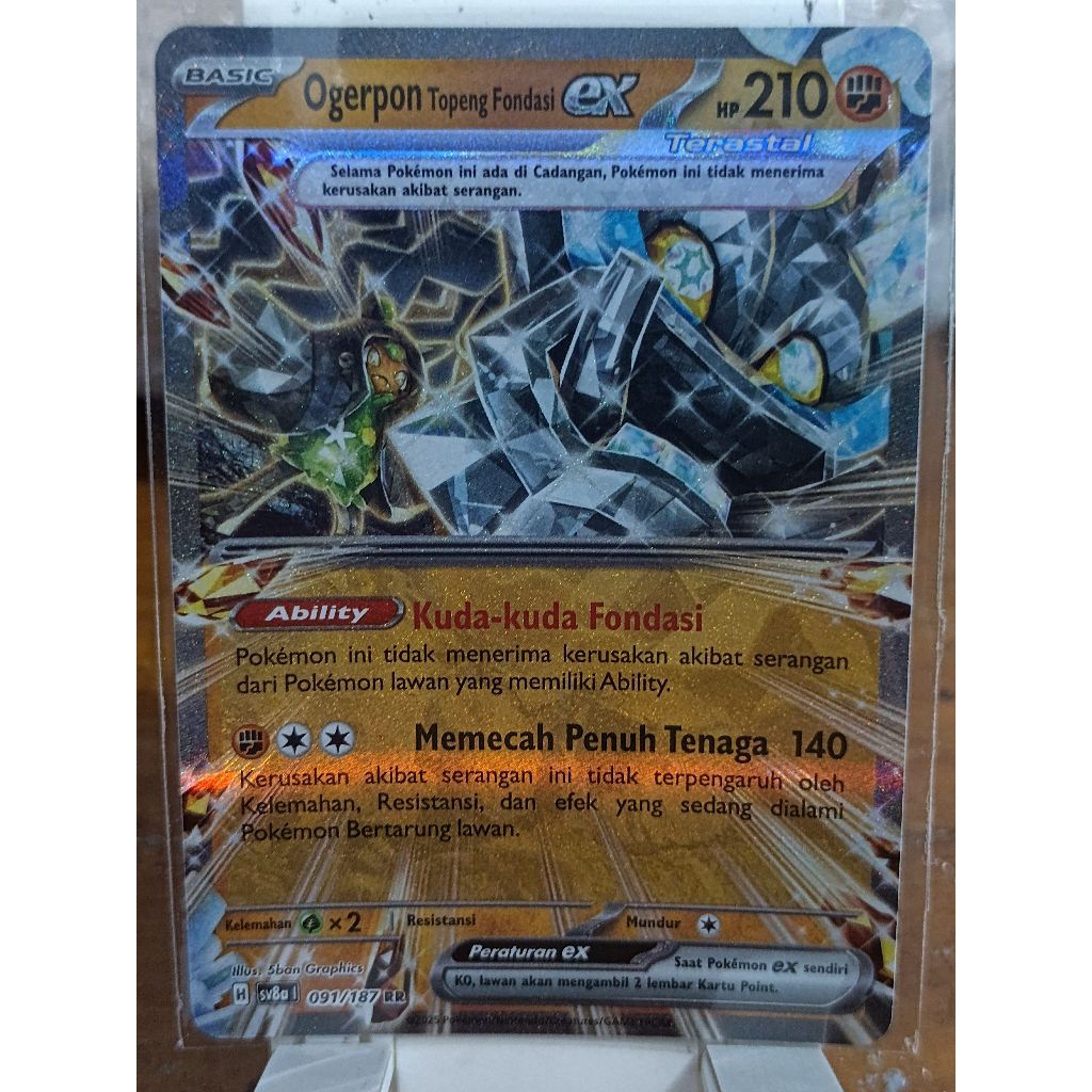 Kartu Pokemon TCG Ogerpon EX RR Topeng Fondasi