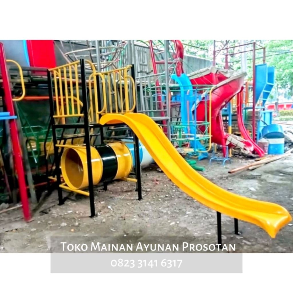 Perosotan Terowongan - Prosotan Terowongan - Perosotan Besi Tk Paud - Prosotan Besi Tk Paud - Mainan