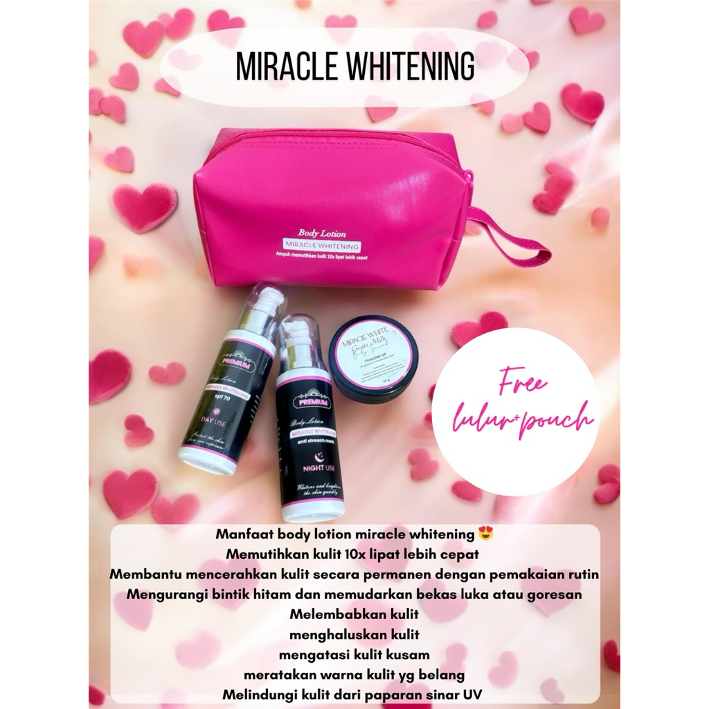 READY HBL MIRACLE WHITENING//FREE BODY SCRUB//FREE KACA FREE POUCH//Hb ampuh//Hb viral