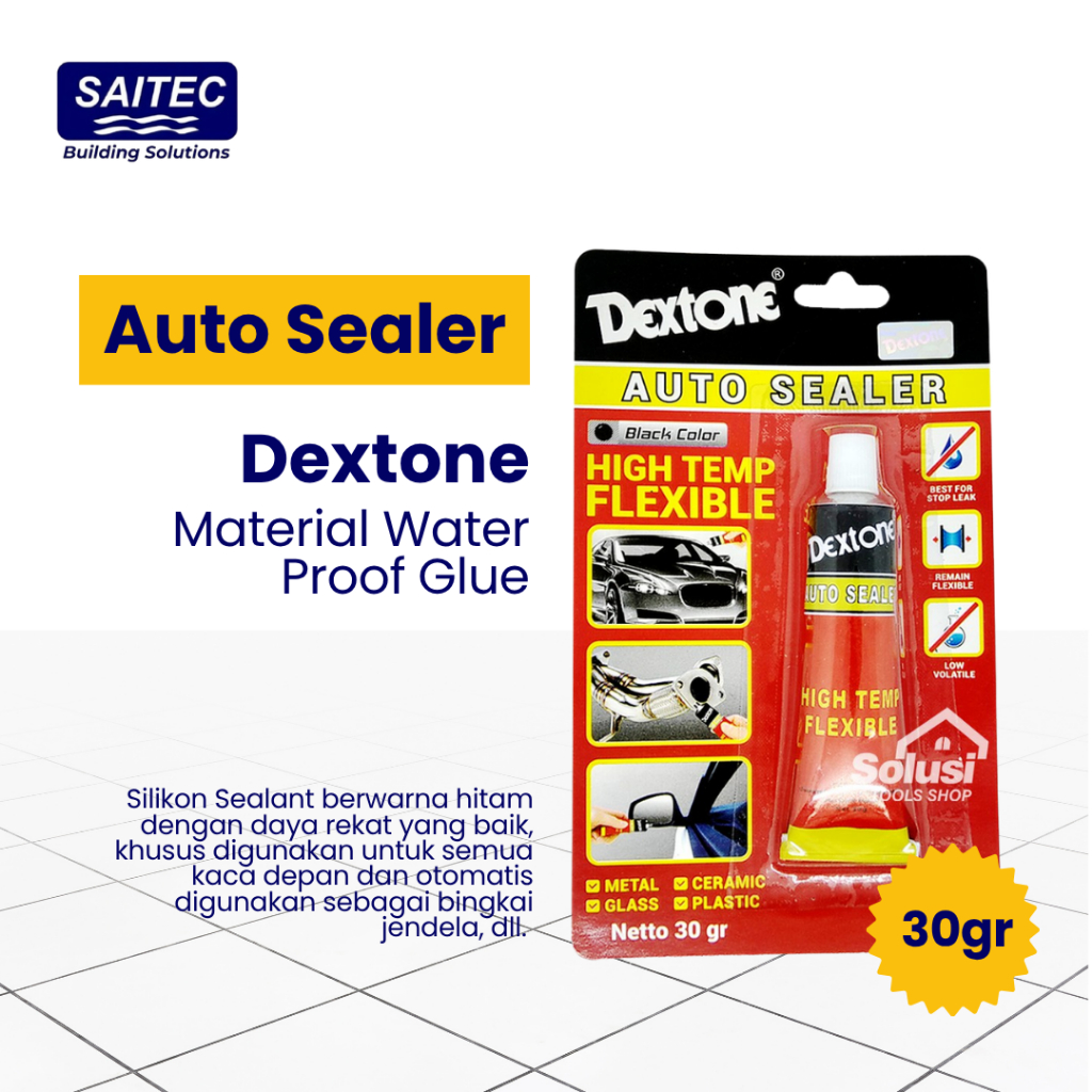 Dextone Lem Auto Sealer 30gr Black Silicone Sealant