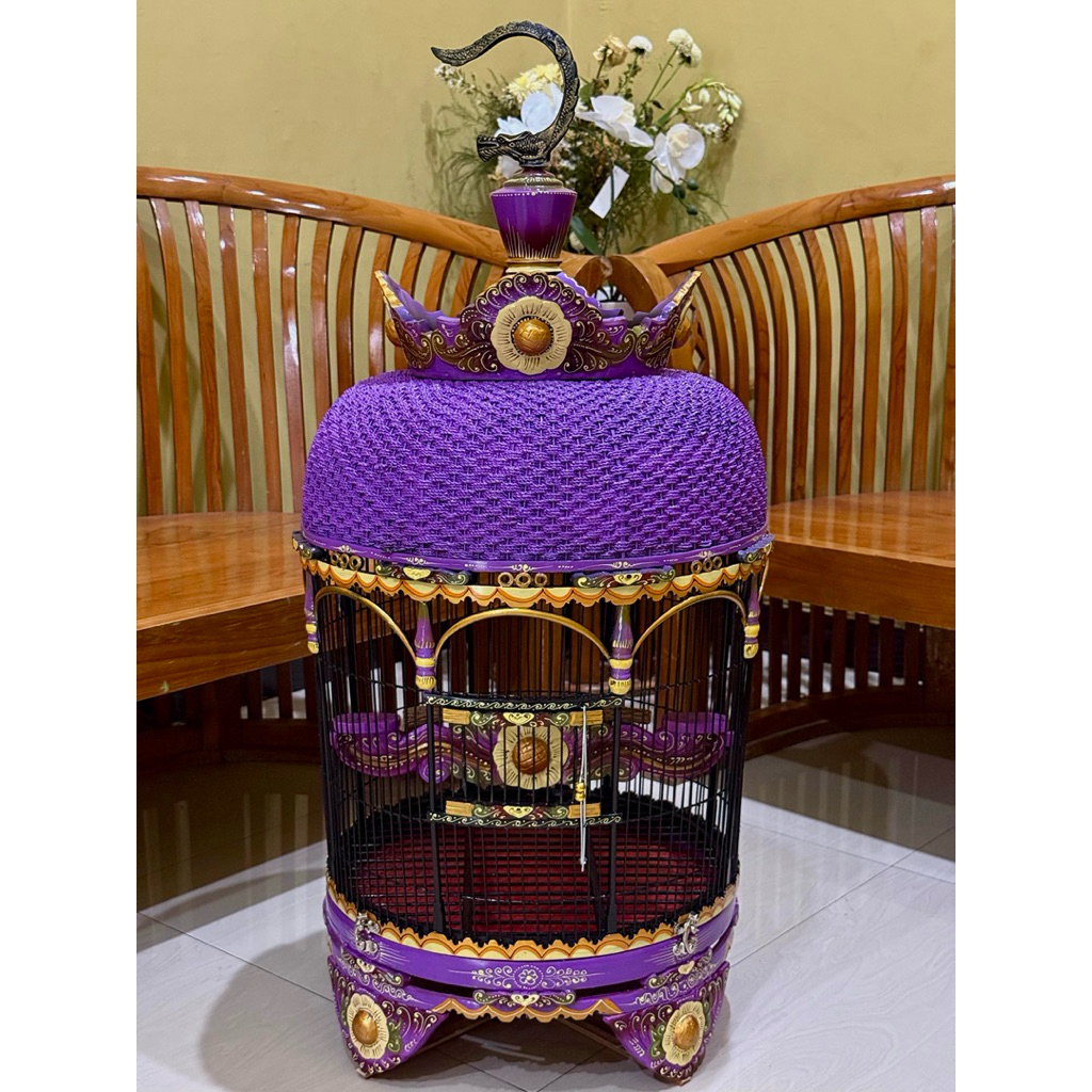 sangkar burung perkutut mahkota bunga finising duco(full cat mobil)