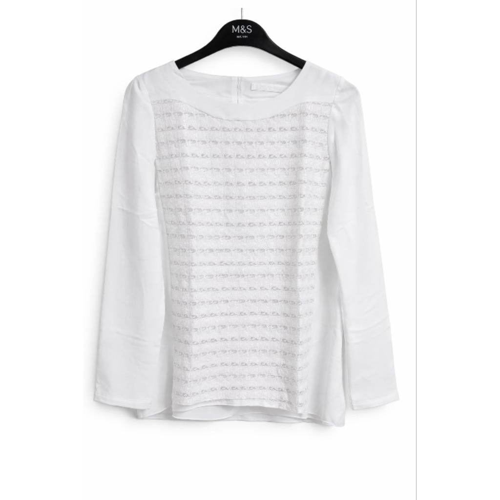 baju wanita blouse putih lengan panjang