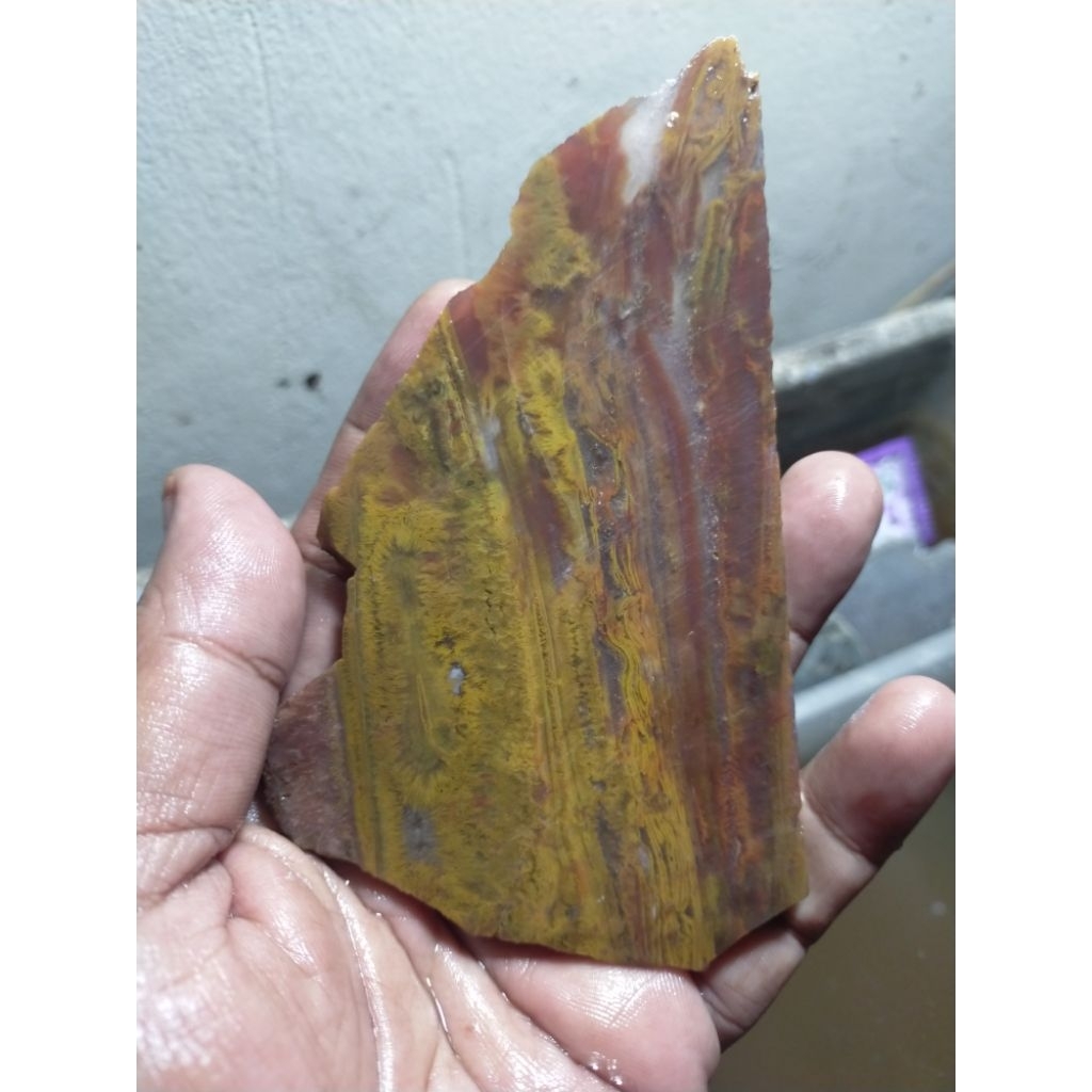 batu bahan akik natural pancawarna Garut motif