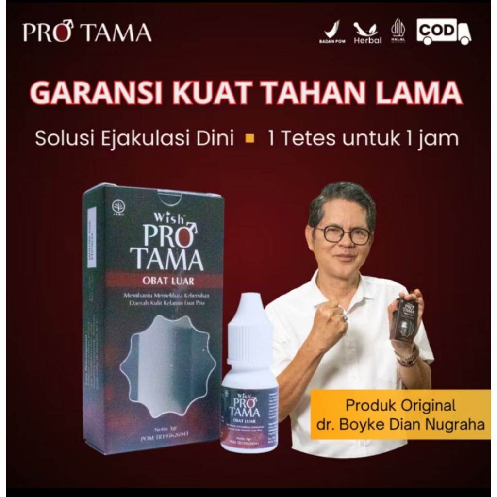 Protama Obat Ejakulasi Dini Dr. Boyke - Herbal Aman, Tahan Lama, Tanpa Ketergantungan