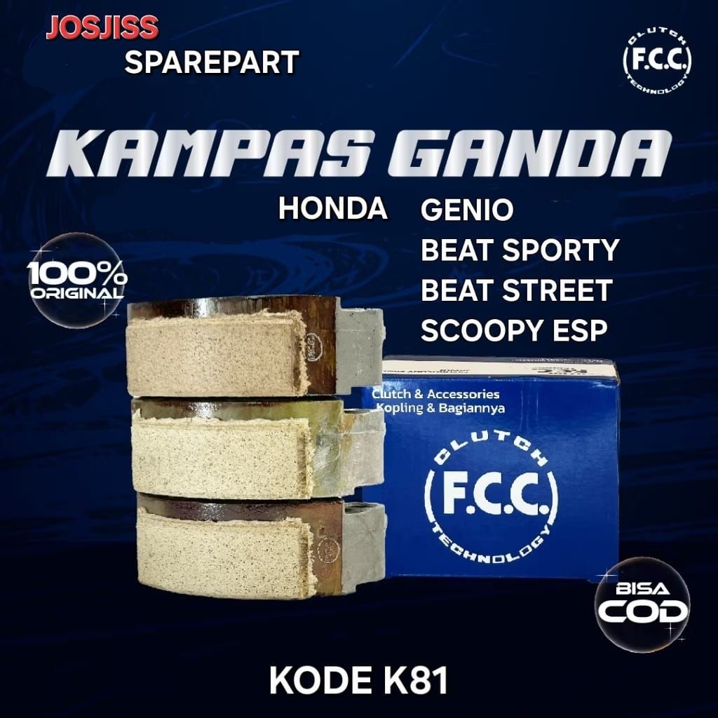 KAMPAS GANDA FCC GENIO (K81) BEAT SPORTY ESP / BEAT STREET / SCOOPY ESP KAMPAS KOPLING GANDA FCC ORI