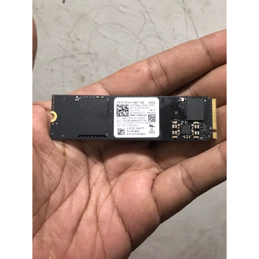 ssd nvme 256gb wd pc sn740 2280 gen 4.0x4