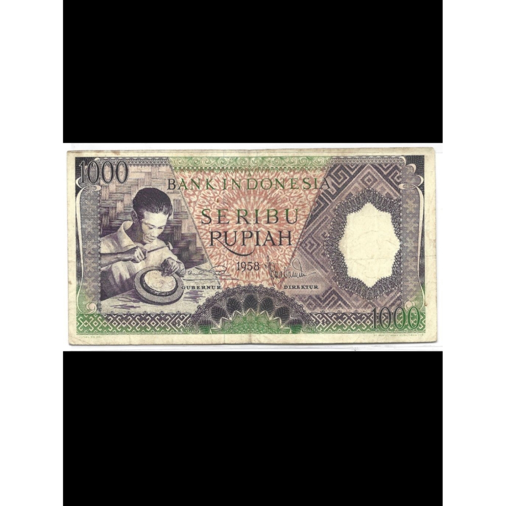 Uang Kuno 1000 Rupiah Pekrja 1958