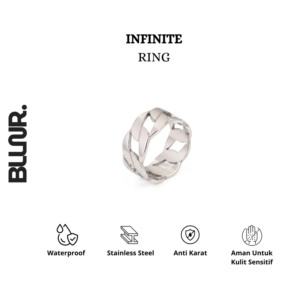 BLLNR - INFINITE cincin pria keren, cincin stainless, cincin murah, kualitas import