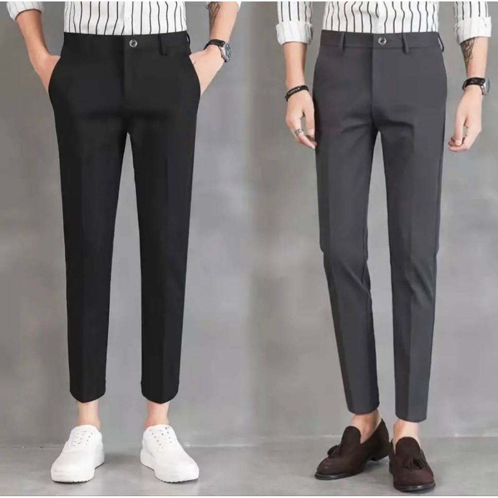 Celana Ankle Pants Pria Slim Fit / Formal Pants Pria / Celana Kantor Pria Slim Fit