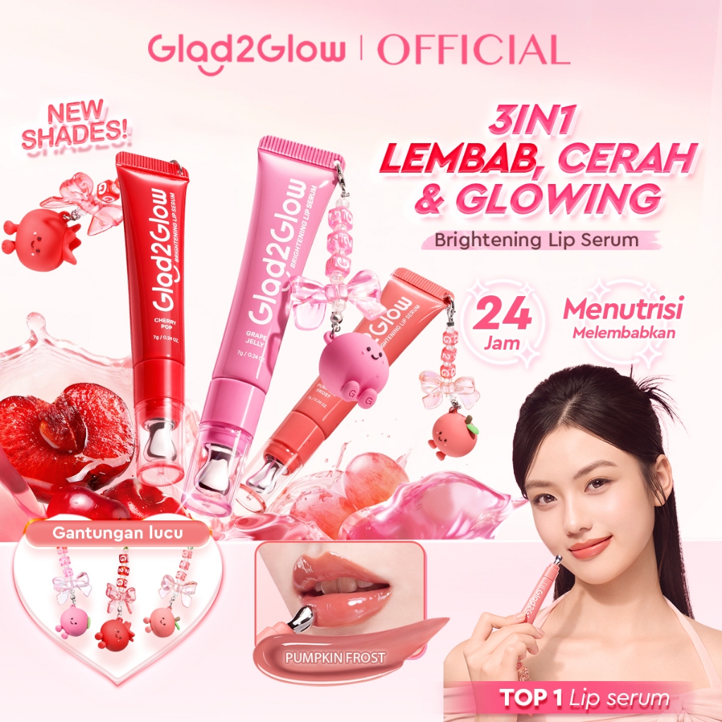 [New shades ]Glad2Glow×GGBaby Special Edition BRIGHTENING LIP SERUM 7g Ready Stock Mencerahkan, Mele
