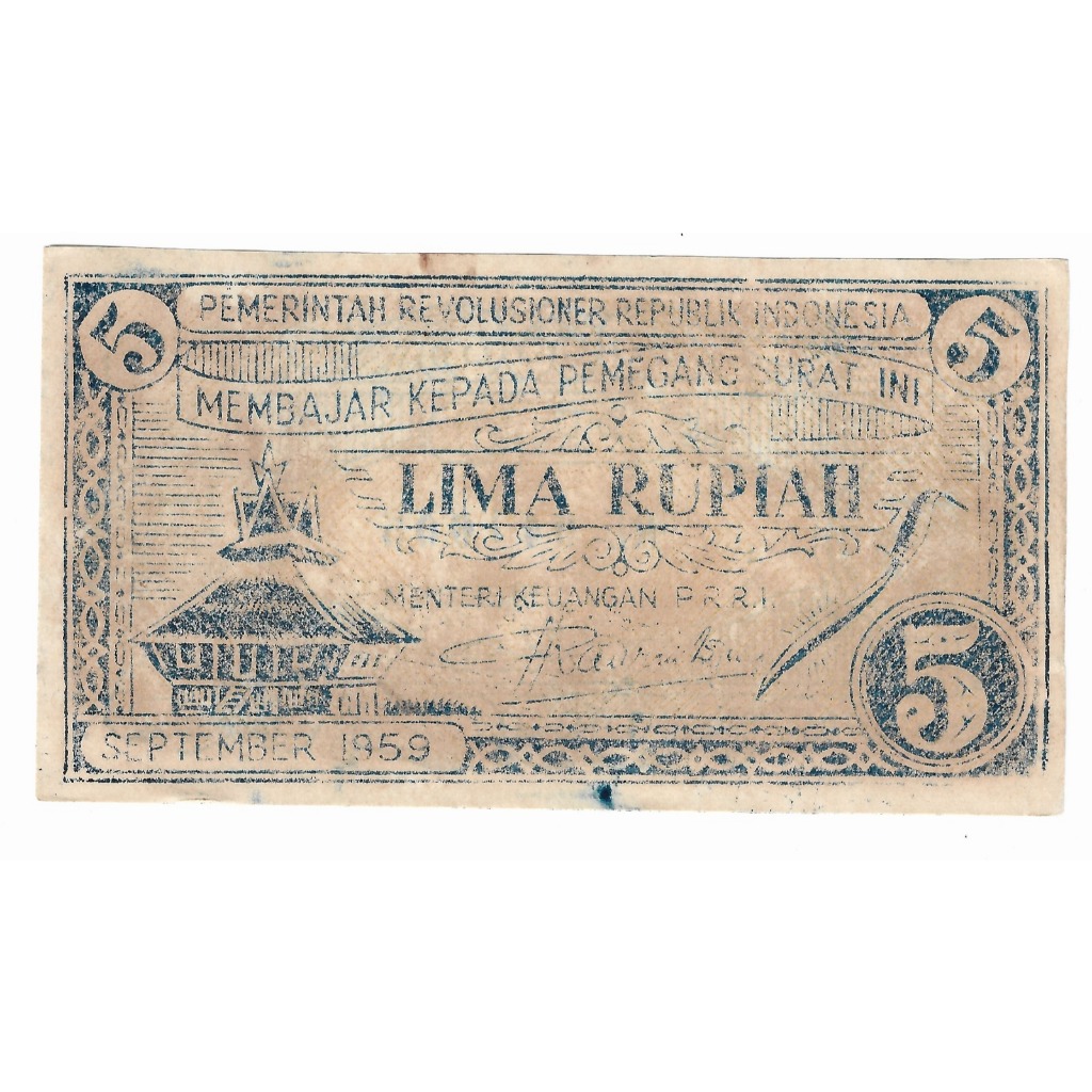Uang Kuno 5 Rupiah PRRI Original Murah