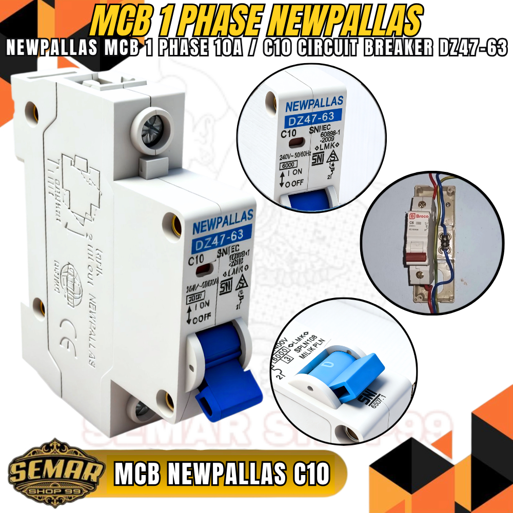 MCB Ricstore mcb Newpallas ( C10 /10A ) ampere pemutus arus listrik / New Pallas Mcb Listrik SNI 1P 